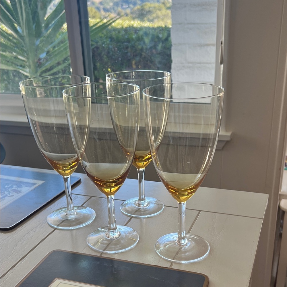 Lenox GEMS Amber Yellow Iced Tea Glassses